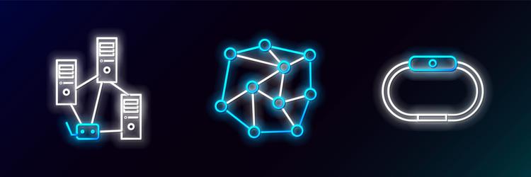 set line smartwatch computer network and neural vector image