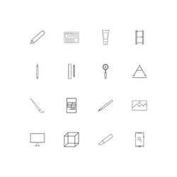 creative process and design simple linear icons vector image