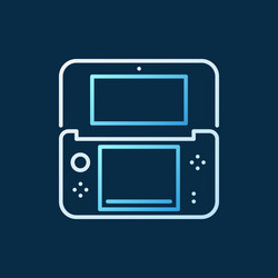 handheld game console linear colored icon vector