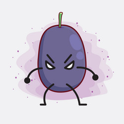Java plum fruit cute character with simple face Vector Image
