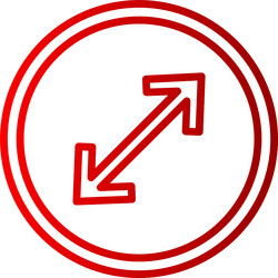 maximize arrow line gradient icon vector image