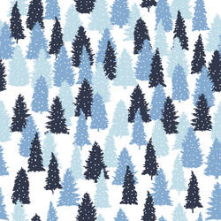seamless pattern with fir trees snow design vector image