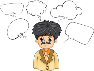 a business-minded person with many empty thoughts vector image