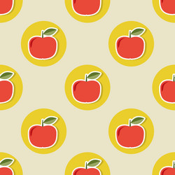 apple pattern seamless texture with ripe red vector image