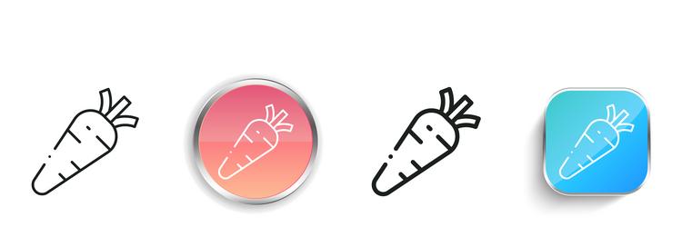 carrot icon thin linear regular and button style vector image