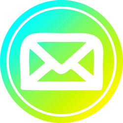 envelope letter circular in cold gradient spectrum vector image