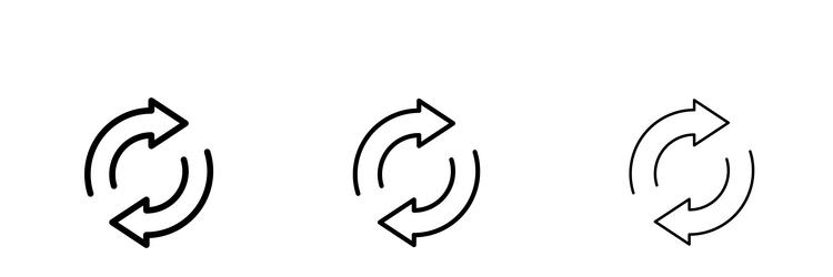 exchange icons in three different stroke lines vector image