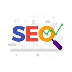 flat design concept seo search engine optimize vector image