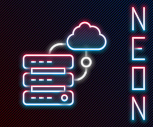 glowing neon line network cloud connection icon vector image