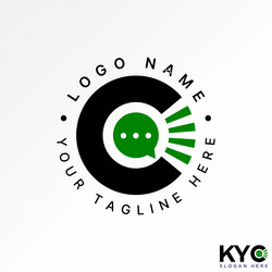 initial c font unique line talk speak symbol vector image