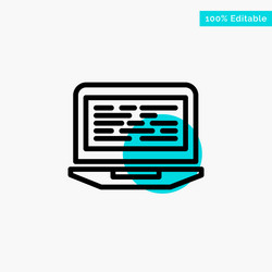 laptop coding code screen computer turquoise vector image