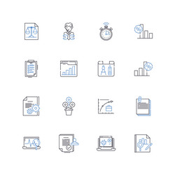 predictive modeling line icons collection vector image