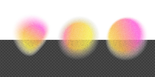 set of gradient noise gradation in round shapes vector image