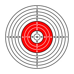 shooting range paper target with divisions marks vector