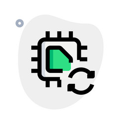 upgrading or resetting the data on a microchip vector image