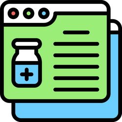 vaccine data on application icon vector