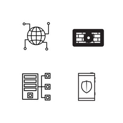 web simple outlined icons set vector image