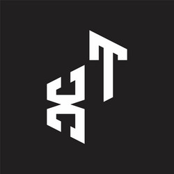 xt initial letters logo monogram with up to down vector image