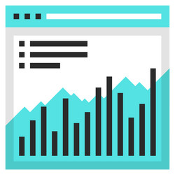 analytics flat line web icon concept vector image