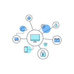 computing network icon design vector image