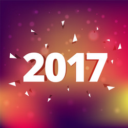 Elegant 2017 text style effect on colorful vector