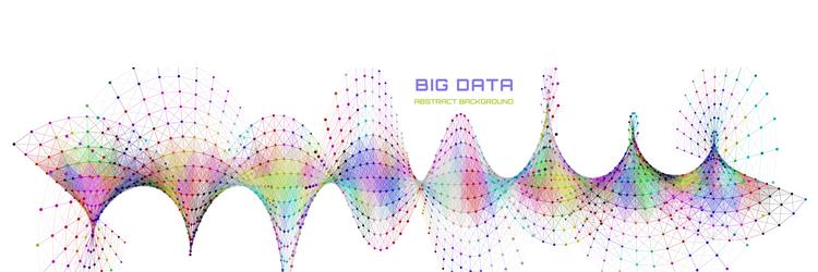 futuristic background helix grid from dots data vector image