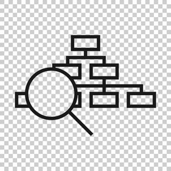 hierarchy diagram icon in flat style structure vector image