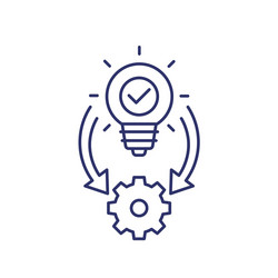 Implementation icon ideas execution line vector