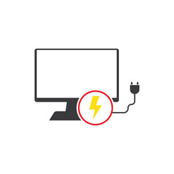 monitor plugged in displaying power vector image