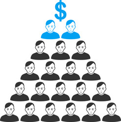 Ponzi pyramid scheme flat icon vector