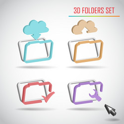set of web folder vector image