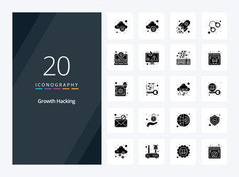 20 hacking solid glyph icon for presentation vector