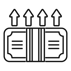 banknote with four arrows pointing up symbolizing vector image