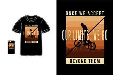 bike quotet-shirt merchandise siluet mockup Vector Image