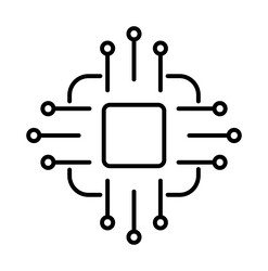 chip connection network icon vector image