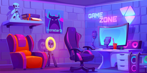 computer game streaming studio vector image