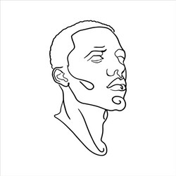Continuous one line drawing man portrait Vector Image