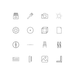 creative process and design simple linear icons vector image