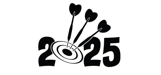 dartboard 2025 with happy new year vector image