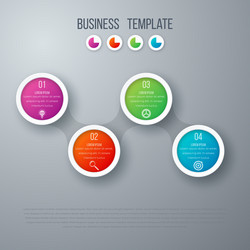 infographics timeline template with circles vector