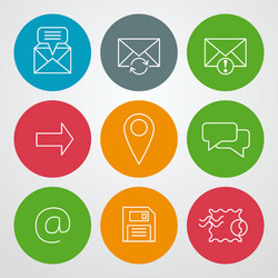 line icons set for web site design and mobile apps vector image