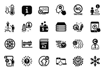 set of science icons related to low vector image