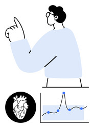 analyzing heart health expert insights with graphs vector image