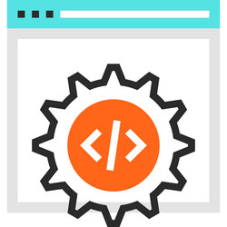 code optimization flat line web icon concept vector image