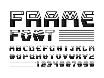 frame font alphabet vector