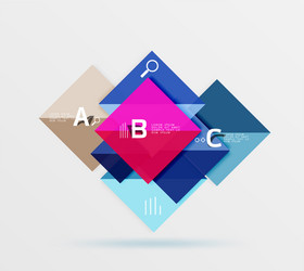 glossy squares with text abstract geometric vector image