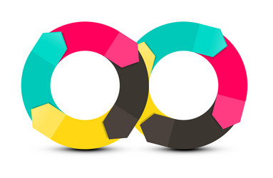 infinity symbol paper arrows objects isolated vector image