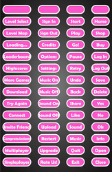 set of text game buttons in flat style vector image