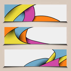 Abstract colorful polygon banners vector