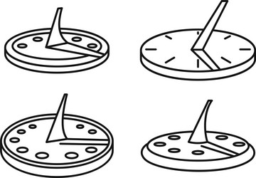 Antique Sundial Icons - Retro Style Vector Image